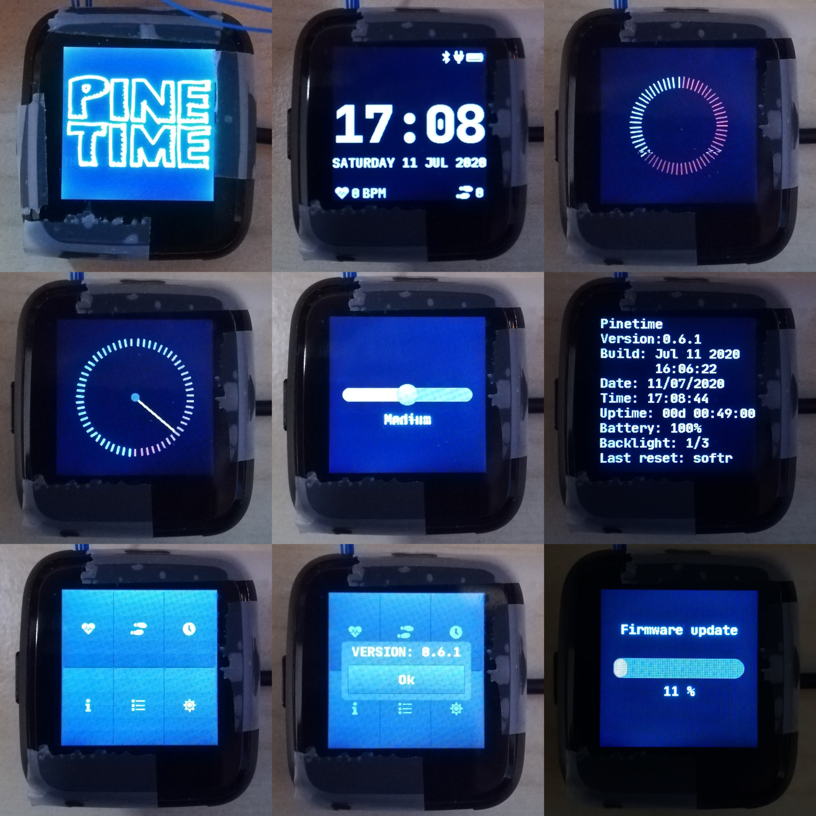 PinetimeScreens Pinetime screens